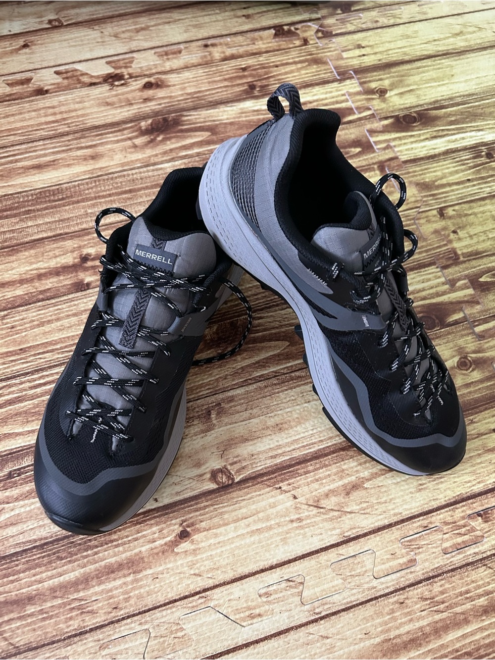 Merrell Men's Black and Gray Athletic Trail Shoes
